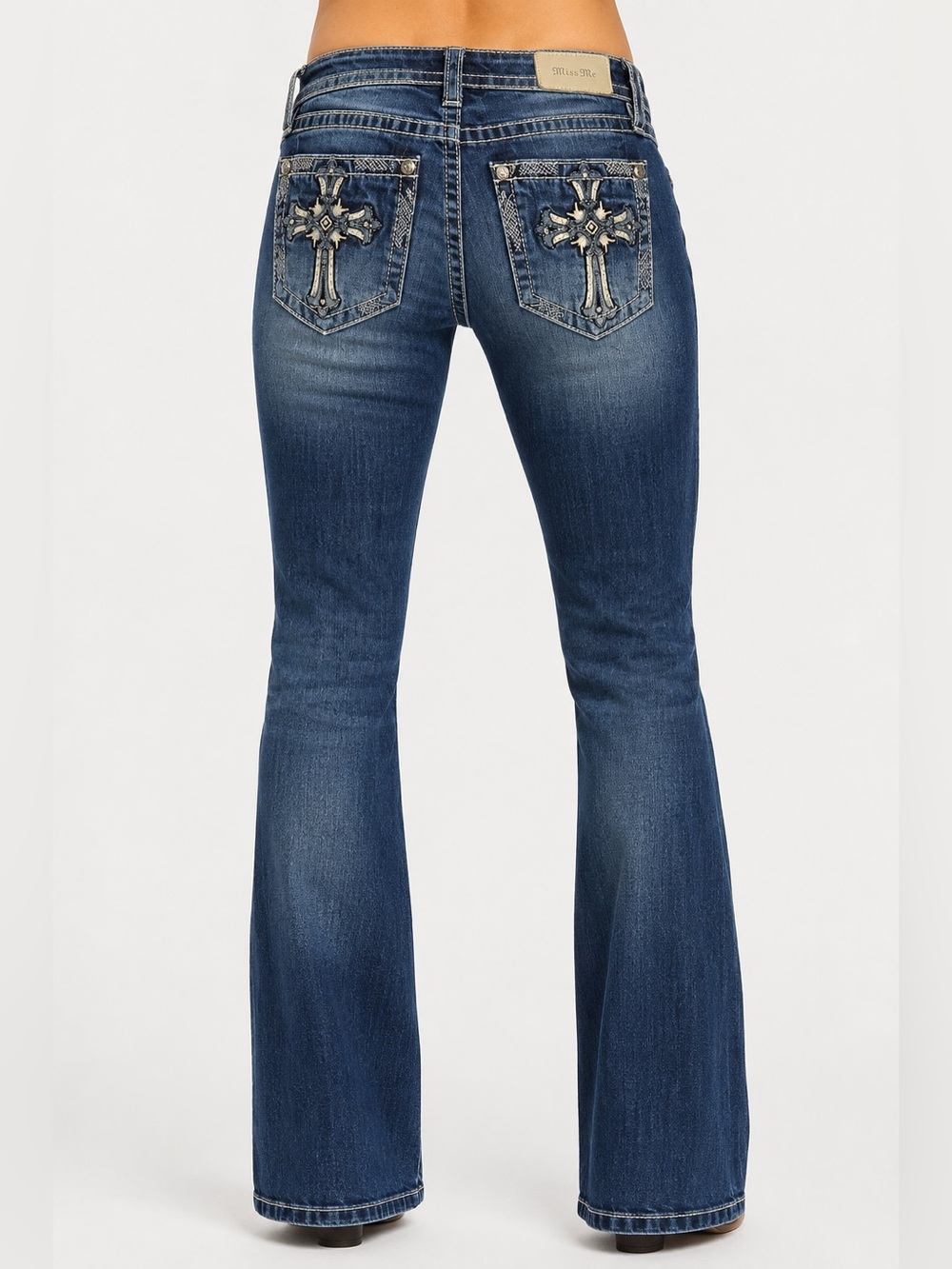 Miss Me Mid-Rise Bootcut Jeans | Cross Pocket | Size 29